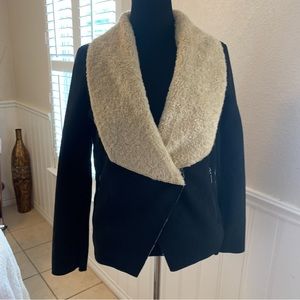 Bernardo winter western faux sheep collar Suede coat jacket